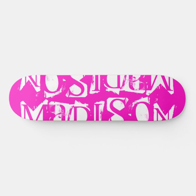 Skateboard Añadir su propio nombre personalizado rosa calient (Horz)