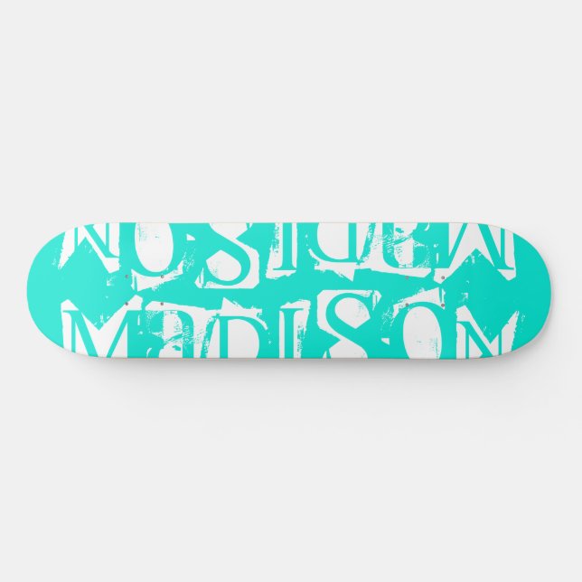 Skateboard Añadir su propio nombre personalizado Turquesa per (Horz)