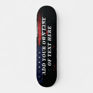Skateboard Añadir tu propio texto a la bandera norteamericana