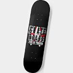 Skateboard Añadir un patinador de ciudad blanco angustiado en<br><div class="desc">Añadir el suburbio de la ciudad o el nombre del estado (u otro texto) en este Skateboard uno - Ver mi tienda para más ideas de regalo de skateboard</div>