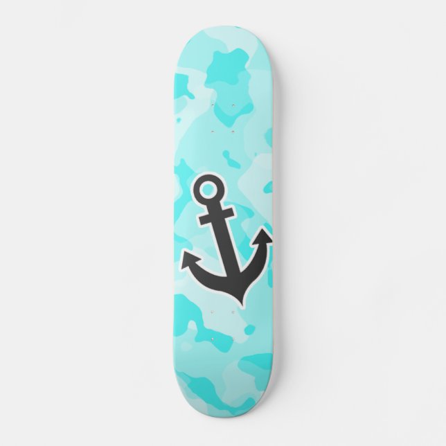 Skateboard Anchor de Celeste Camo; Camuflaje (Anverso)