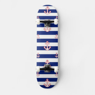 Skateboard Anclas en rayas Patrones náuticos