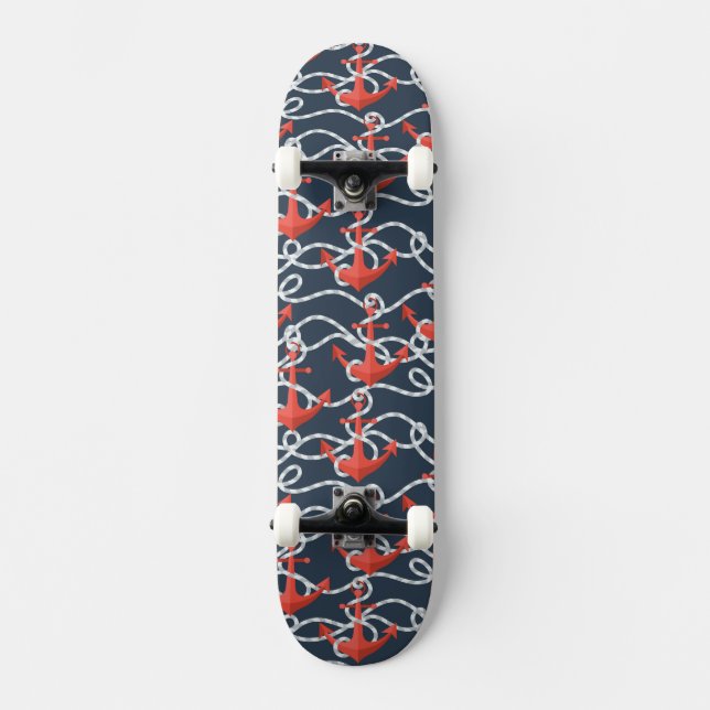 Skateboard Anclas y modelo náuticos de la cuerda (Anverso)