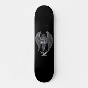 Skateboard Ángel - Diseño en blanco y negro