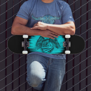 Skateboard Ángel Eros en el amor, diseño negro y verde