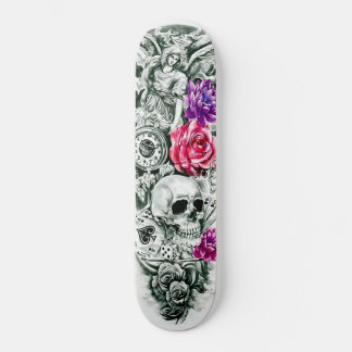 Skateboard Angel Rose Flower Skull Cards Dice Clock
