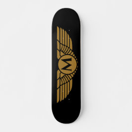 Skateboard Angel Wings Vintage Golden Name First Monograma