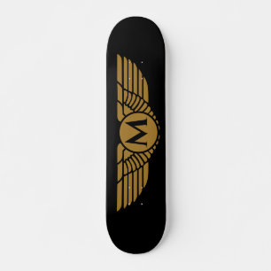 Skateboard Angel Wings Vintage Golden Name First Monograma