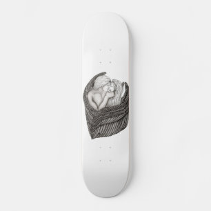 Skateboard Angels Kissing , diseño en blanco y negro