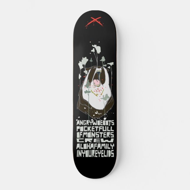 Skateboard Angry Woebots "Bolsillo Lleno de Monstruos" (Anverso)