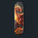 Skateboard *~* Anillo del dragón del elemento de fuego AP88<br><div class="desc">(Código de búsqueda AP88 para encontrar elementos similares ) Transferir fácilmente a otros productos Zazzle. Elemento elemental DRAGON con ANILLO de FUEGO / INFLAMACIÓN y MONOGRAMA INICIAL para su nombre - Mantener o editar o borrar el texto. Este Fierce Popular trending skateboard estilo chino personalizado pro Element Dragon diseño es...</div>