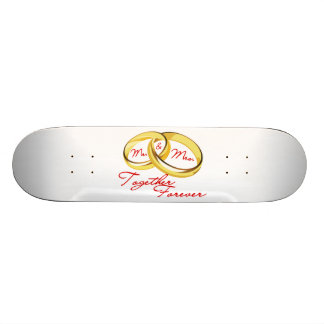 Skateboard Anillos de bodas de Sr. y de señora Together