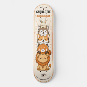 Skateboard Animación personalizada para niños Animales lindos