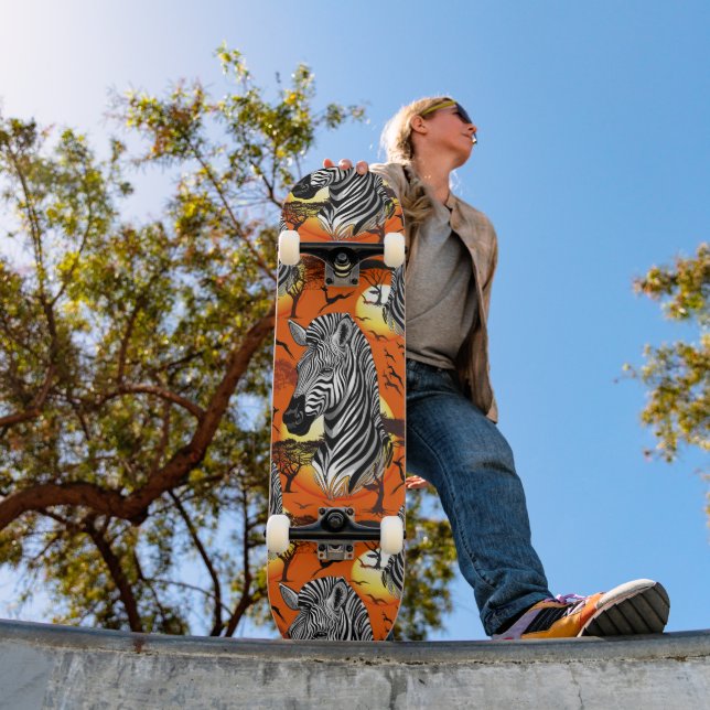 Skateboard Animal silvestre de la sabana africana cebra (Exterior 1)