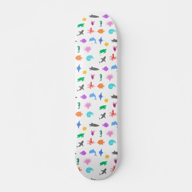 Skateboard Animales marinos con estampado (Anverso )