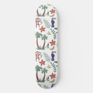Skateboard Animales tropicales con maxilar y mono sin soldadu