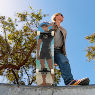 Skateboard Anime Boy en la playa