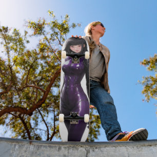 Skateboard Anime Chica Violet Bodysuit