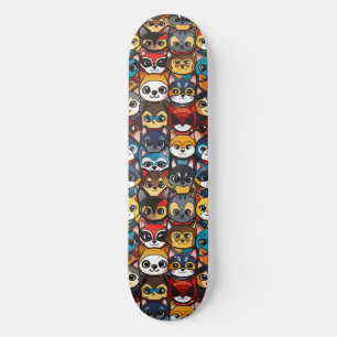 Skateboard Anime Kawaii Chibi Gatos Superhéroes Lindos