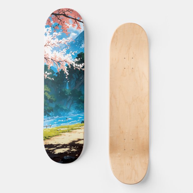 Skateboard Anime natural landscape (Anverso)