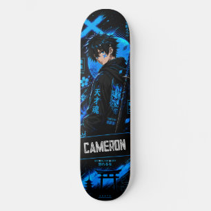 Skateboard Anime Personalizado Samurái Cian Negro