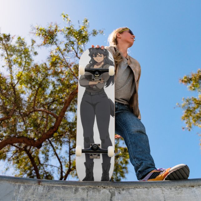 Skateboard Anime Werewolf Woman (Exterior 1)