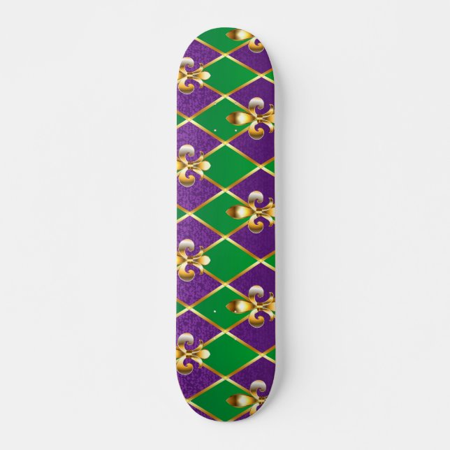 Skateboard Antecedentes de joyas Mardi Gras (Anverso )
