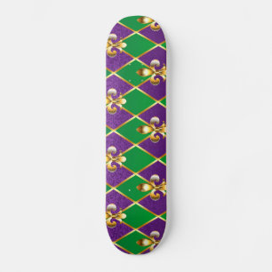 Skateboard Antecedentes de joyas Mardi Gras