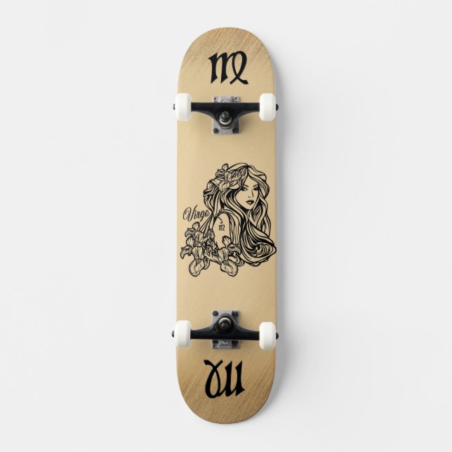 Skateboard Antigüedad de Virgo Zodiac (Anverso)