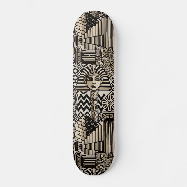 Skateboard Antiguos Símbolos Históricos Estilo Tatuaje (Anverso)