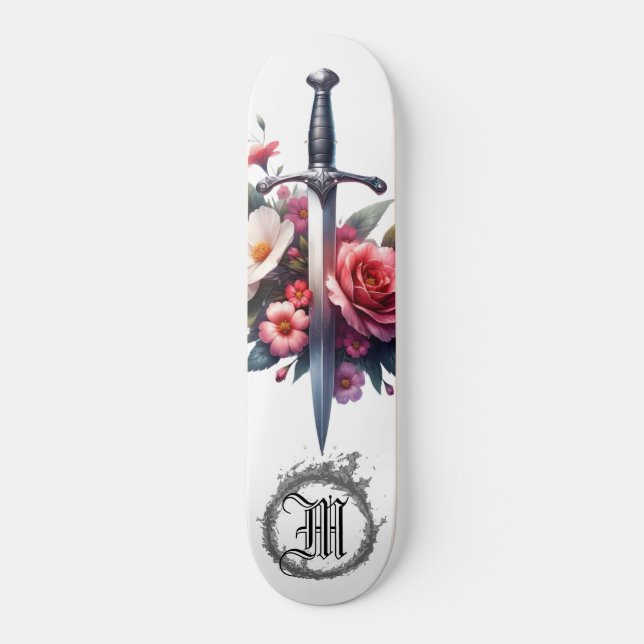 Skateboard *~* AP88 Flor de flor de espadas medievales de fue (Anverso)