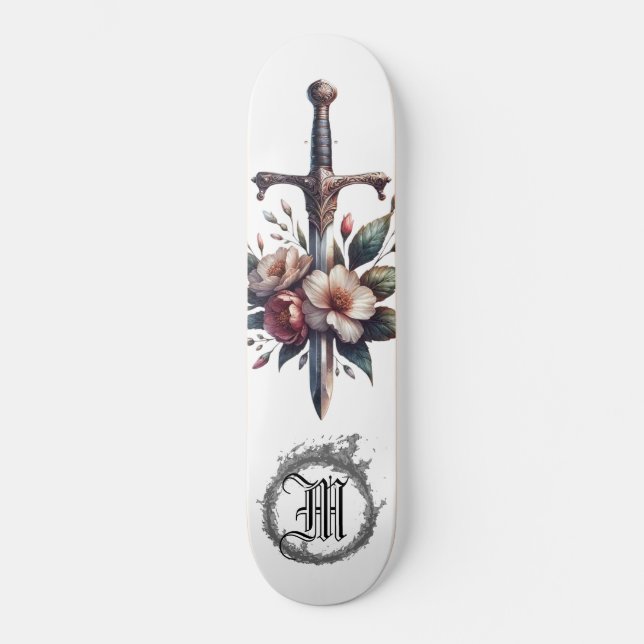 Skateboard *~* AP88 Incendio Medieval Sword Floral (Anverso)
