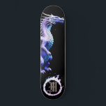Skateboard *~* AP88 Rubor de boca de dragón metálico elementa<br><div class="desc">(Código de búsqueda AP88 para encontrar elementos similares ) Transferir fácilmente a otros productos Zazzle. Elemento elemental DRAGON con ANILLO de FUEGO / LLAMAS / LLAMA y MONOGRAMA INICIAL para su nombre - Mantener o editar o borrar el texto. Este Fierce Popular trending skateboard estilo chino personalizado pro Element Dragon...</div>