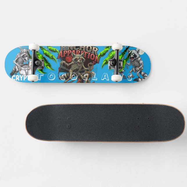 Skateboard Aparición de Ancla de Mapache Esqueleto | Fantasía (Horz)