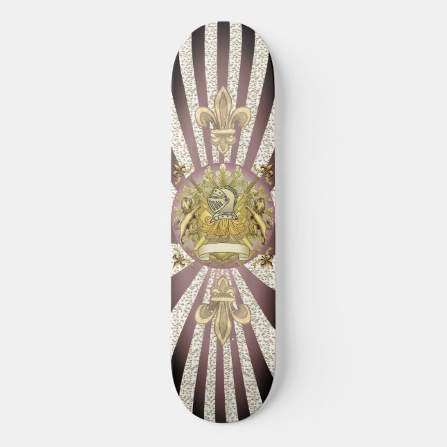 Skateboard Apellido de la familia Crest Knight Shield nombre  (Anverso)