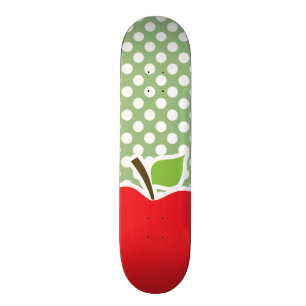 Skateboard Apple con puntos de polka verde laurel