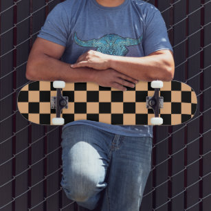 Skateboard Apricot y Black Checkered Vintage