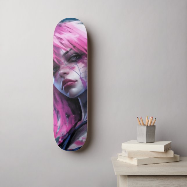 Skateboard Araña rosa (Arte de la pared)