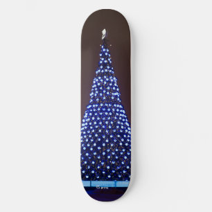 Skateboard Árbol de Navidad de luces azules