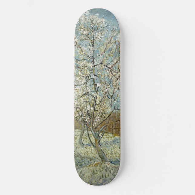 Skateboard Árbol rosa de Vincent Van Gogh (Anverso)