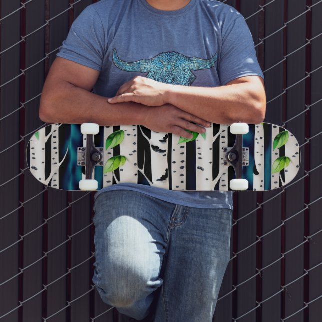 Skateboard Árboles acuarelas Aspen (Exterior 3)