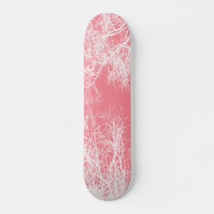 Skateboard Árboles blancos y rosas