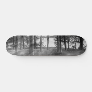 Skateboard Árboles brumosos en Table Rock escala de grises