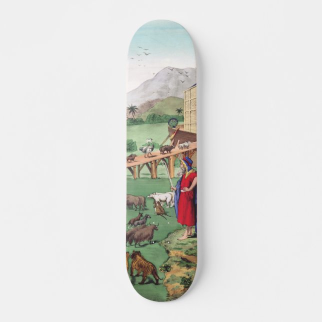 Skateboard Arca de Noé con animales (Anverso )