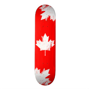 Skateboard Arce de la bandera de Canadá del Grunge - blanco