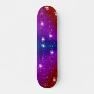 Skateboard arco iris en elefantes, leatheroptik y gotas de ll