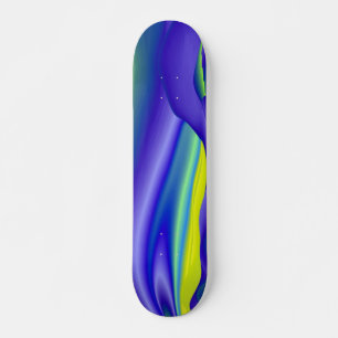 Skateboard Arcoíris abstracto en amarillo púrpura azul