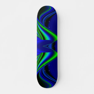 Skateboard Arcoiris abstracto en verde y azul