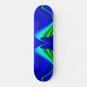 Skateboard Arcoiris abstracto en verde y azul