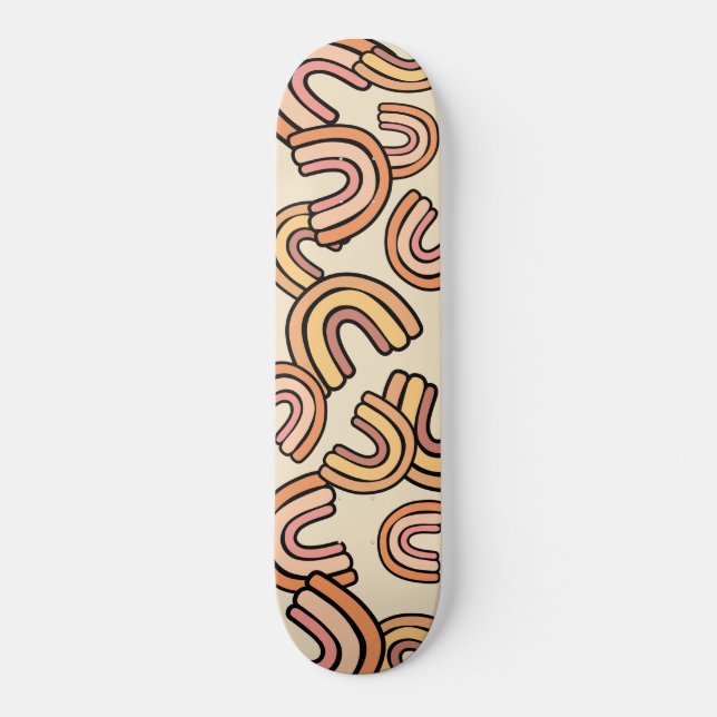 Skateboard Arcoiris bohemios nórdicos sin fin (Anverso)